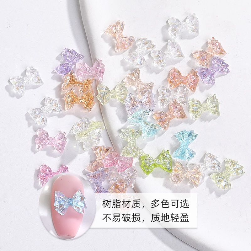 Phụ Kiện Trang Trí Móng Tay Trong Suốt Hình Bướm Màu Sắc Nổi Bật Thời Trang