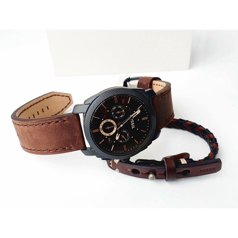 Đồng hồ nam dây da Fossil Chronograph FS5251SET