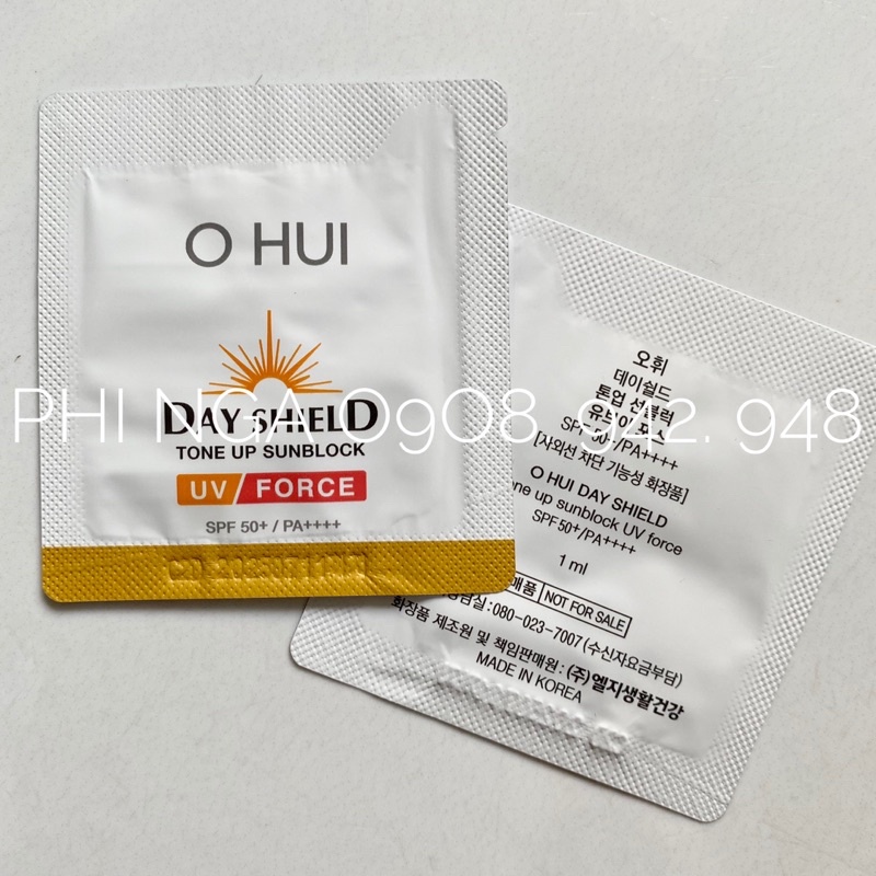 10 gói kem chống nắng Ohui chống tia UV mạnh mẽ Ohui Day Shield Tone Up Sunblock UV Force