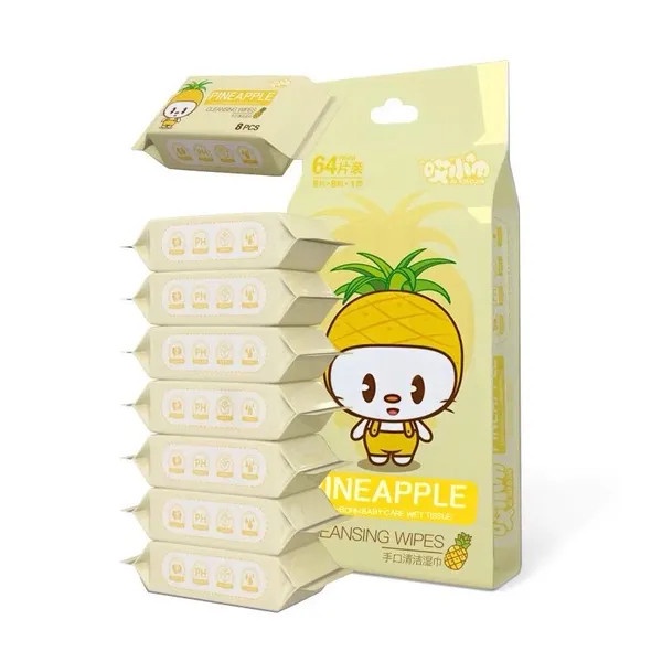 Set 8 gói Khăn ướt mini kháng khuẩn cho bé Không Mùi - Hàng Nội Địa