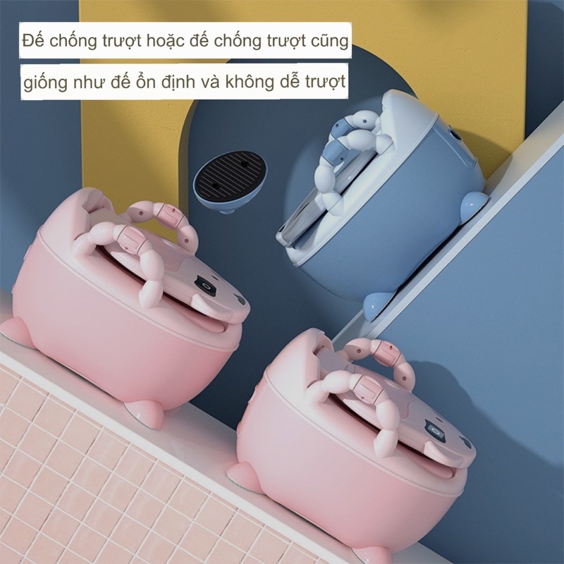 Bô vệ sinh cao cấp cho bé hình bò sữa siêu xinh, có chỗ dựa và tay cầm