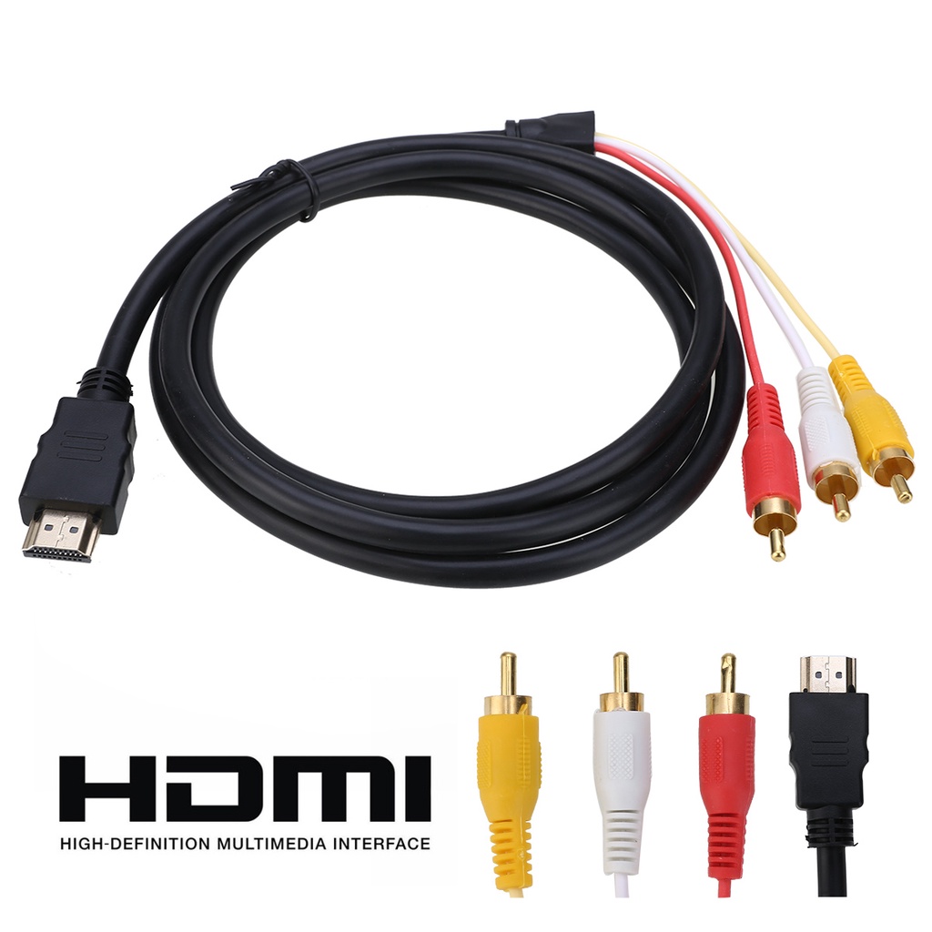 (MớI) Cáp ChuyểN ĐổI Âm Thanh / Video HDTV DVD 1080P HDMI Sang 3RCA 1.5M Universal