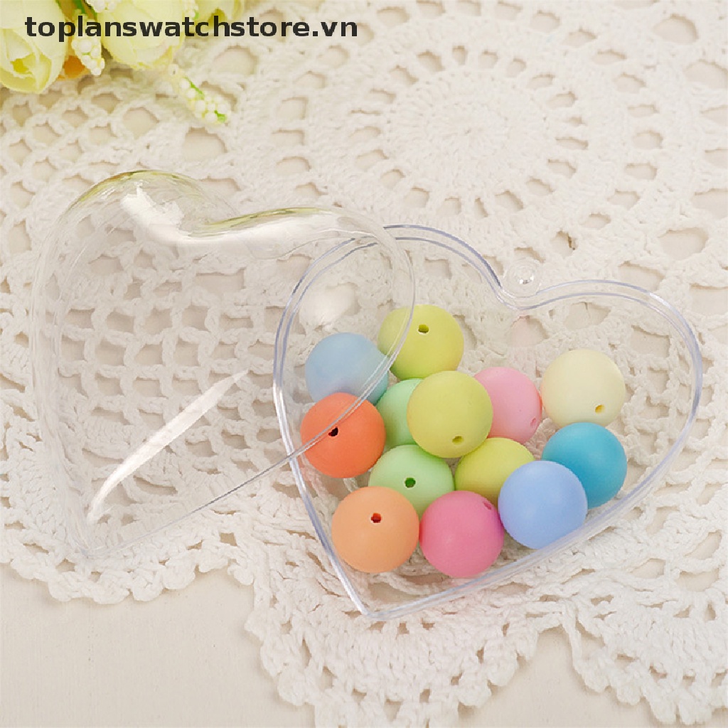 1 Quả Bóng Nhựa Trong Suốt Hình Trái Tim Dùng Trang Trí Giáng Sinh