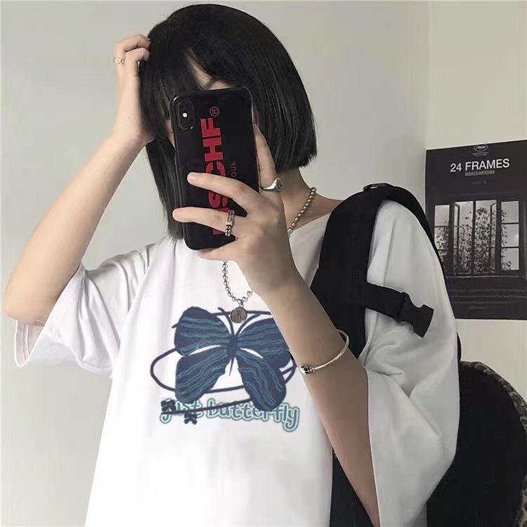 NRVP Áo Thun Unisex Mùa Hè Dáng Suông Tay Cộc Phong Cách Hàn Quốc Cho Nam Nữ