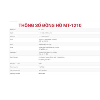 Đồng hồ đo điện tử Pro'skit MT-1210