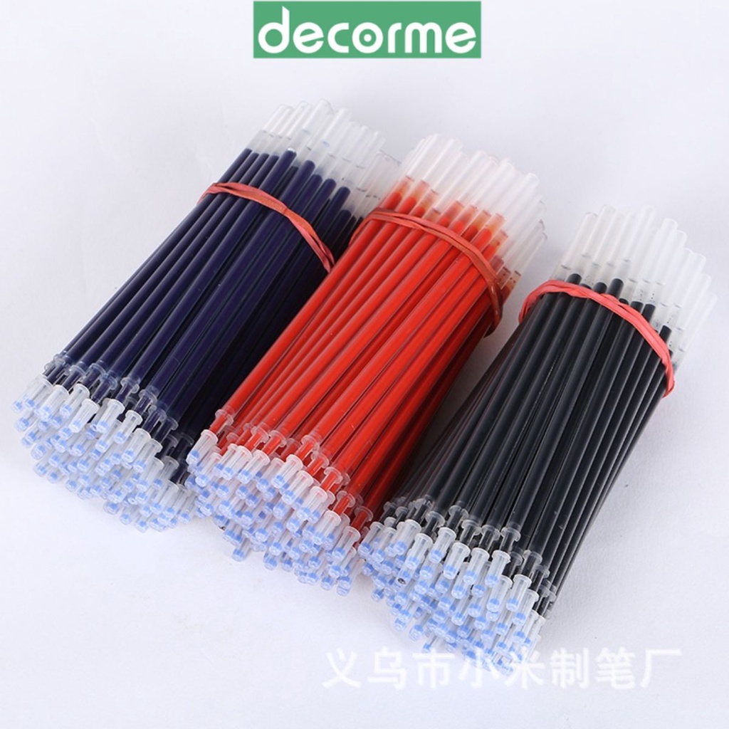 Ngòi Bút Gel DecorMe ruột bút gel Resun ngòi gel kim 0.5mm 13cm Dùng cho bút Gel có Nắp Cài 3 màu xanh đen đỏ