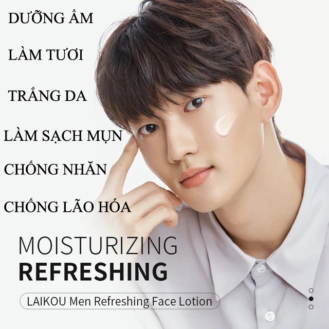 Sữa dưỡng thể trắng da nam LAIKOU, ngăn ngừa mụn, làm sạch sâu, chống nhăn, chống lão hóa, kiểm soát dầu