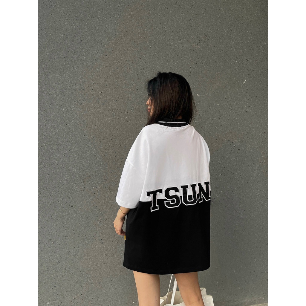 Áo Polo TSUN 2 Panel - Trắng / Đen - [UNISEX] - Thêu