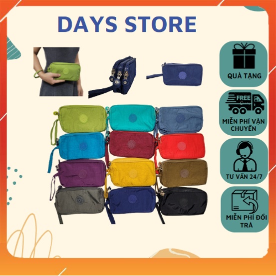 Ví Nữ Vải Dù Kipling Cầm Tay Có 3 Ngăn Bền Đẹp Chắc Chắn, Không Bai Nhão, Chống Nước, KT 18x10x5cm ( ảnh thật)