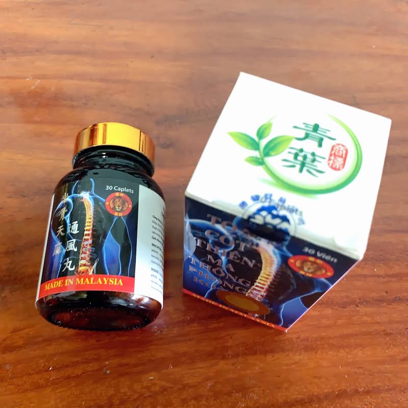 Tọa cốt thiên ma thống phong hoàn Chai sành, nắp vàng viên có chữ KANGFU  Lọ 30 viên nang