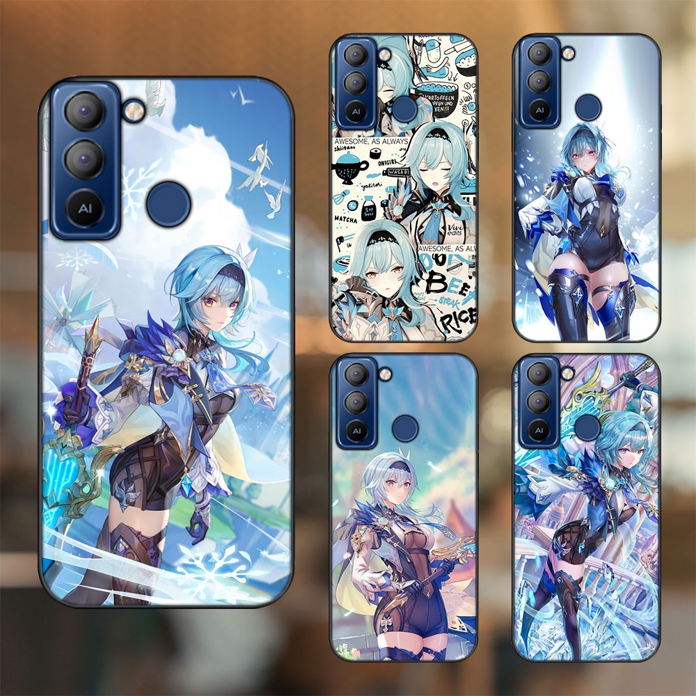 Ốp lưng Tecno Pop 5 viền đen in hình Eula Genshin Impact