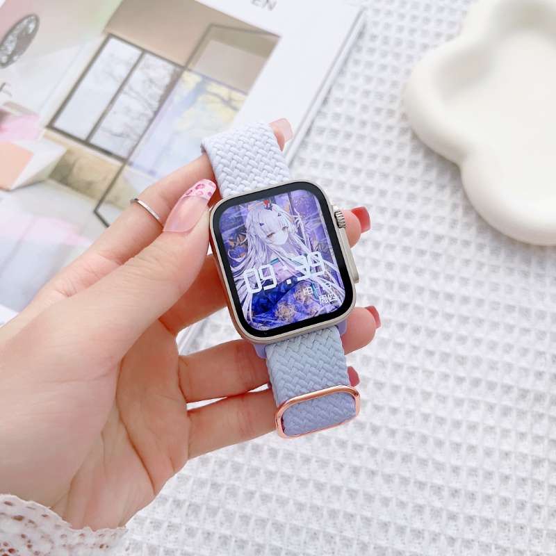 Dây Đeo Bằng Nylon Nhiều Màu Tùy Chỉnh Kích Thước 45mm 44mm 40mm 41mm Cho iWatch series Ultra 3 4 5 se 6 7 8