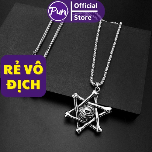 Vòng cổ nam nữ unisex dây chuyền PUN màu bạc Titan đẹp phụ kiện thời trang - Vòng cổ David