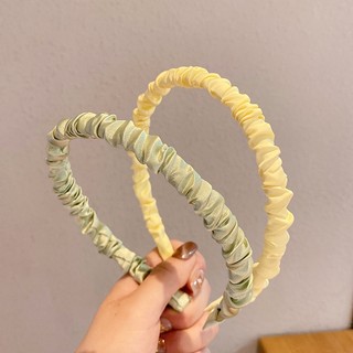 Bờm tóc phối vải lụa nhún nhiều màu phong cách Hàn Quốc