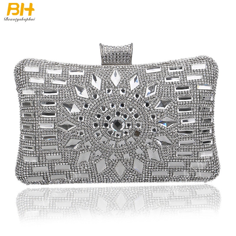 Ví Cầm Tay Đính Đá Phong Cách Âu Mỹ Sang Trọng Cho Nữ