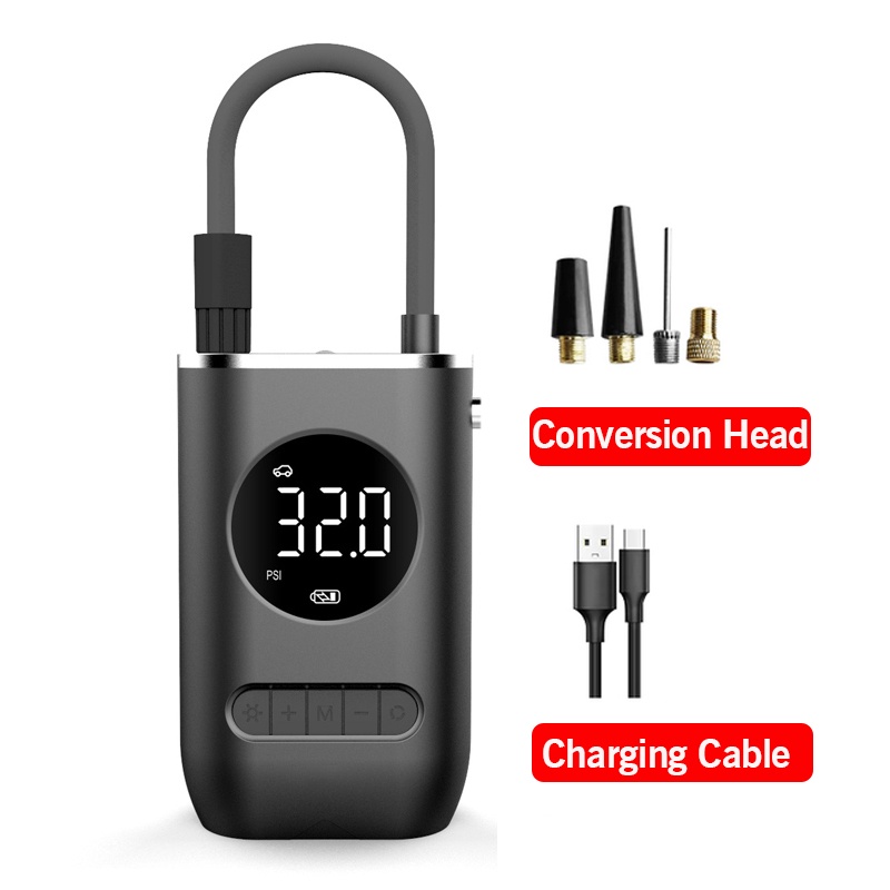 Máy Bơm Hơi Lốp Xe Ô Tô Điện Tử 150PSI Có Đồng Hồ Đo Áp Suất Có Đèn LED Sạc USB