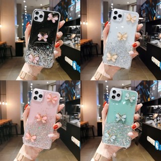 Ốp lưng Samsung A73 A72 A71 A70 A55 A54 A53 A52 A52S A51 A50 A50S A30S J8 J7 J6 J6+ J4 J4+ Plus 2018 S24 S23 S22 S21 S20 FE Ultra 4G 5G Glitter Crystal Three Butterflies Soft TPU Case