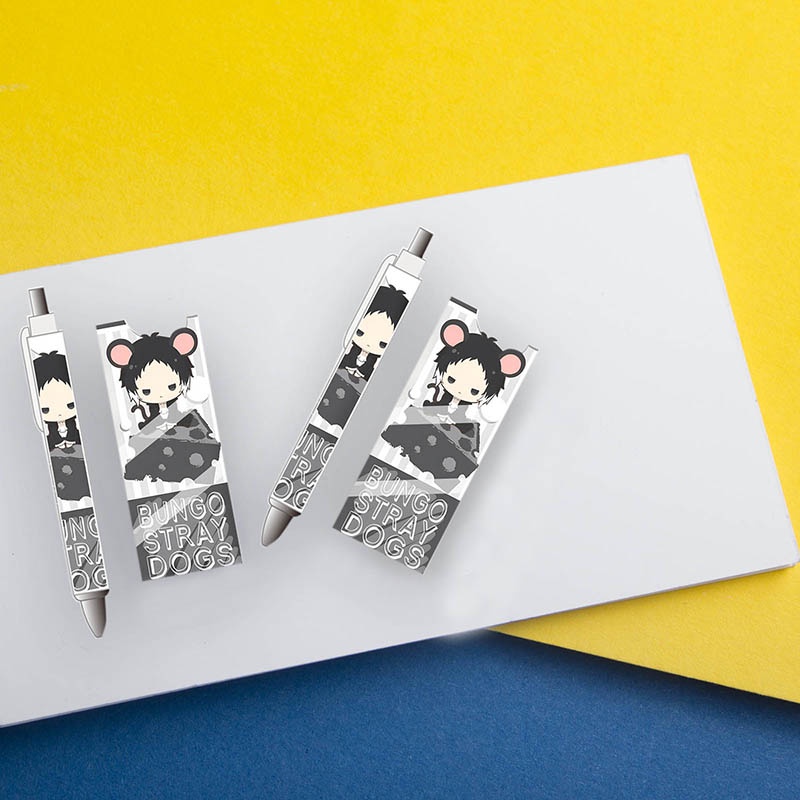 Bút Bi Ngòi 1Mm Có Thể Xóa Được Màu Xanh Dương / Đen In Hình Songping Bungo Stray Dogs