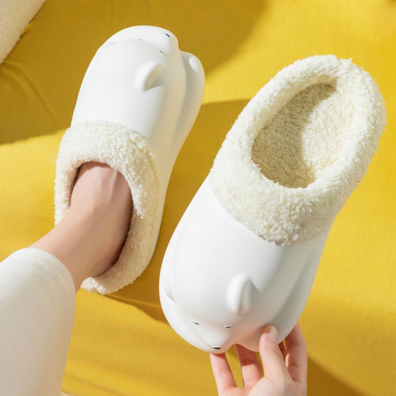 Dép Bông Đi Trong Nhà Chống Trượt Hình Gấu Xinh Xắn