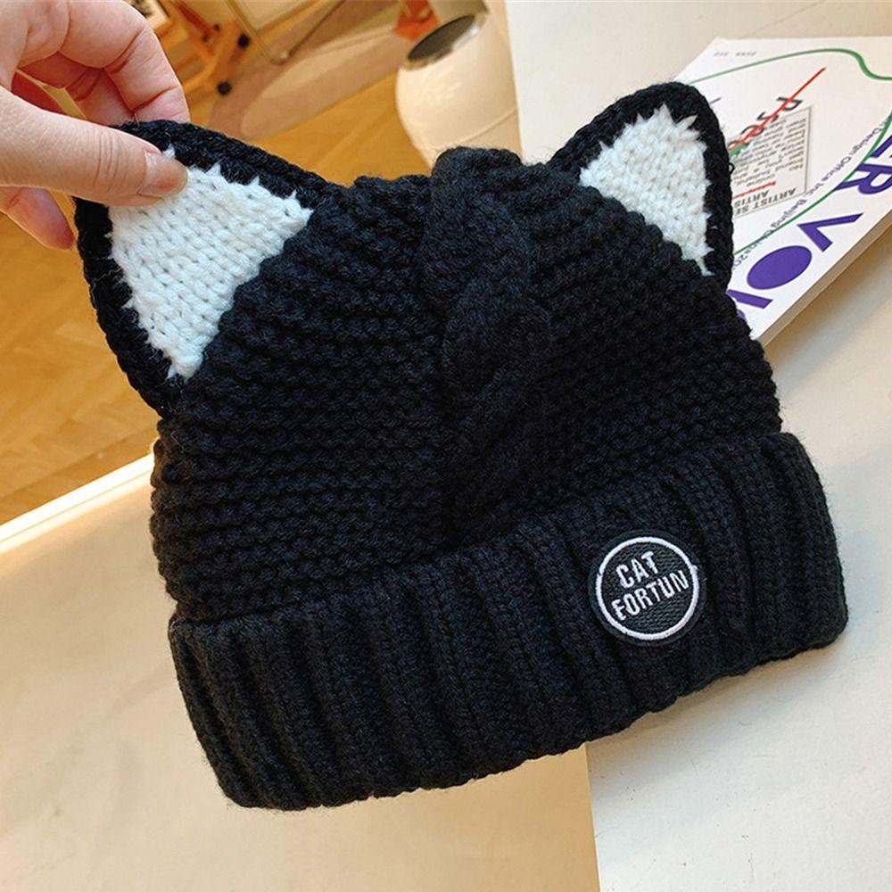 Mũ Len Đính Tai Mèo Thời Trang Mùa Thu