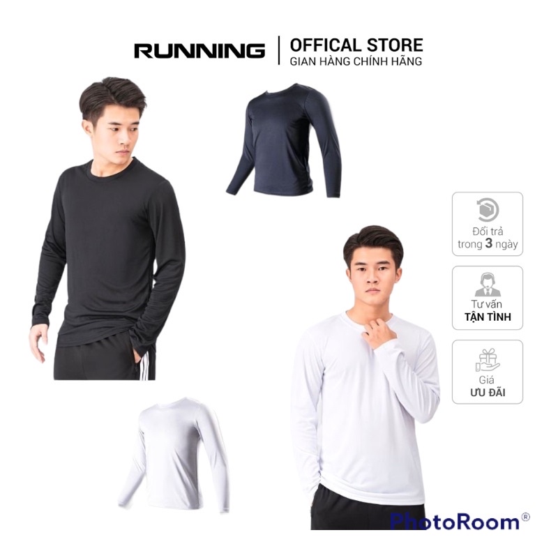 Áo Giữ Nhiệt Nam, Áo Dài Tay Nam Body Bóng Đá Co Dãn 2 Chiều - Bull Sport-MÀU GHI Running