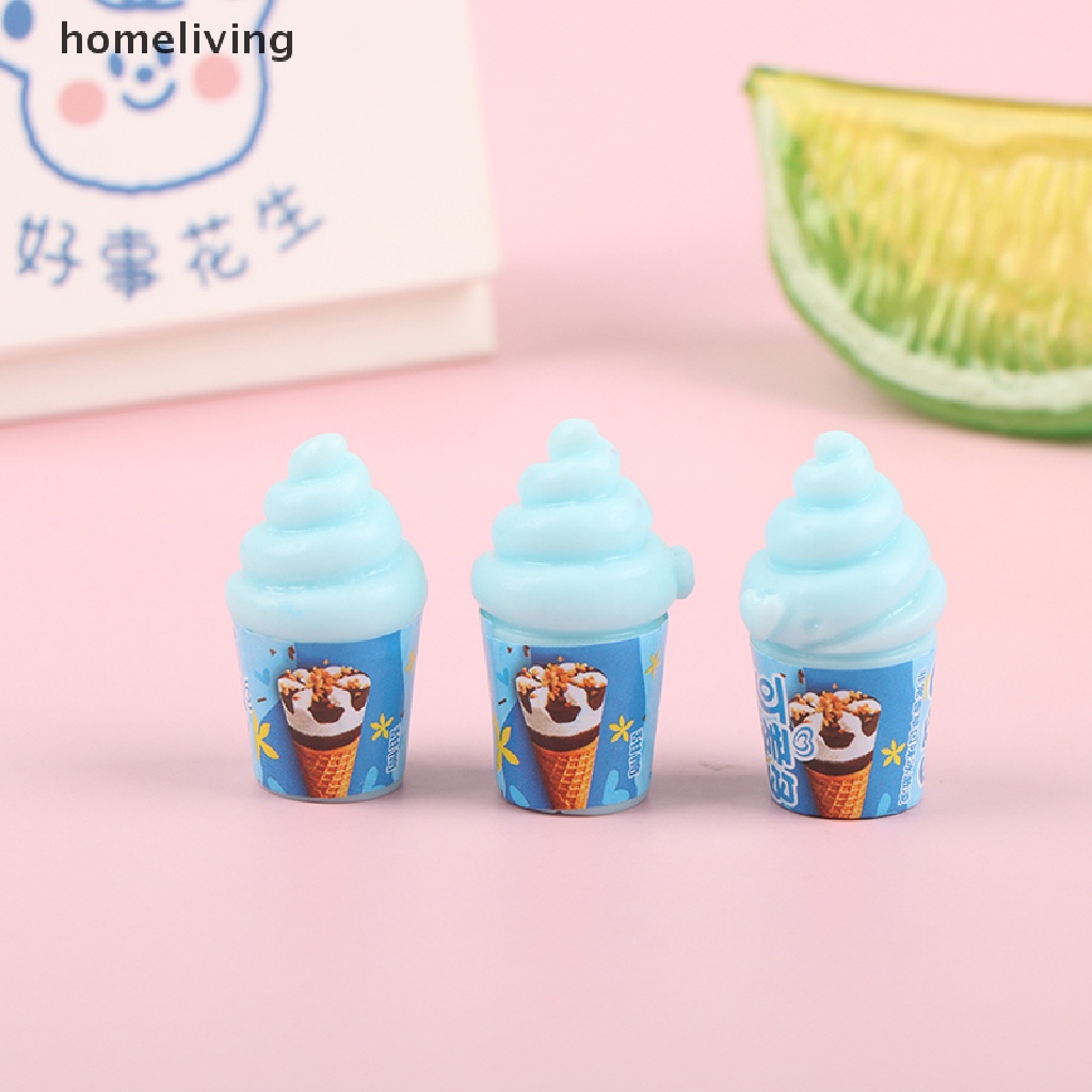 Set 3 Mô Hình Kem Ốc Quế Tỉ Lệ 1: 12 Trang Trí Nhà Búp Bê