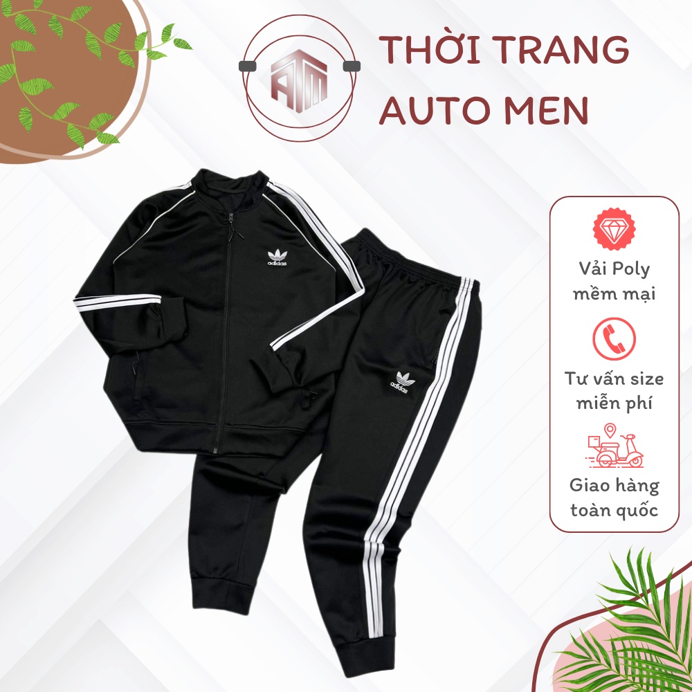 Bộ thể thao nam bomber . Set quần áo thể thao viền sọc, chất liệu poly dày dặn, thoải mái vận động