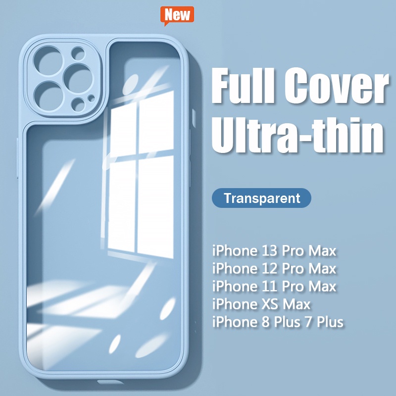 Ultra Ốp Điện Thoại Nhựa Cứng Trong Suốt Siêu Mỏng Bảo Vệ Camera Cho iPhone 14 13 12 11 Pro Max