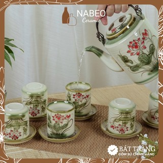 Ấm Tích Uống Trà 2L , 1,5L Vẽ Tay Sen, Đào, Mai, Cá... Quai Đồng Nhiều Họa Tiết - Gốm Sứ Bát Tràng