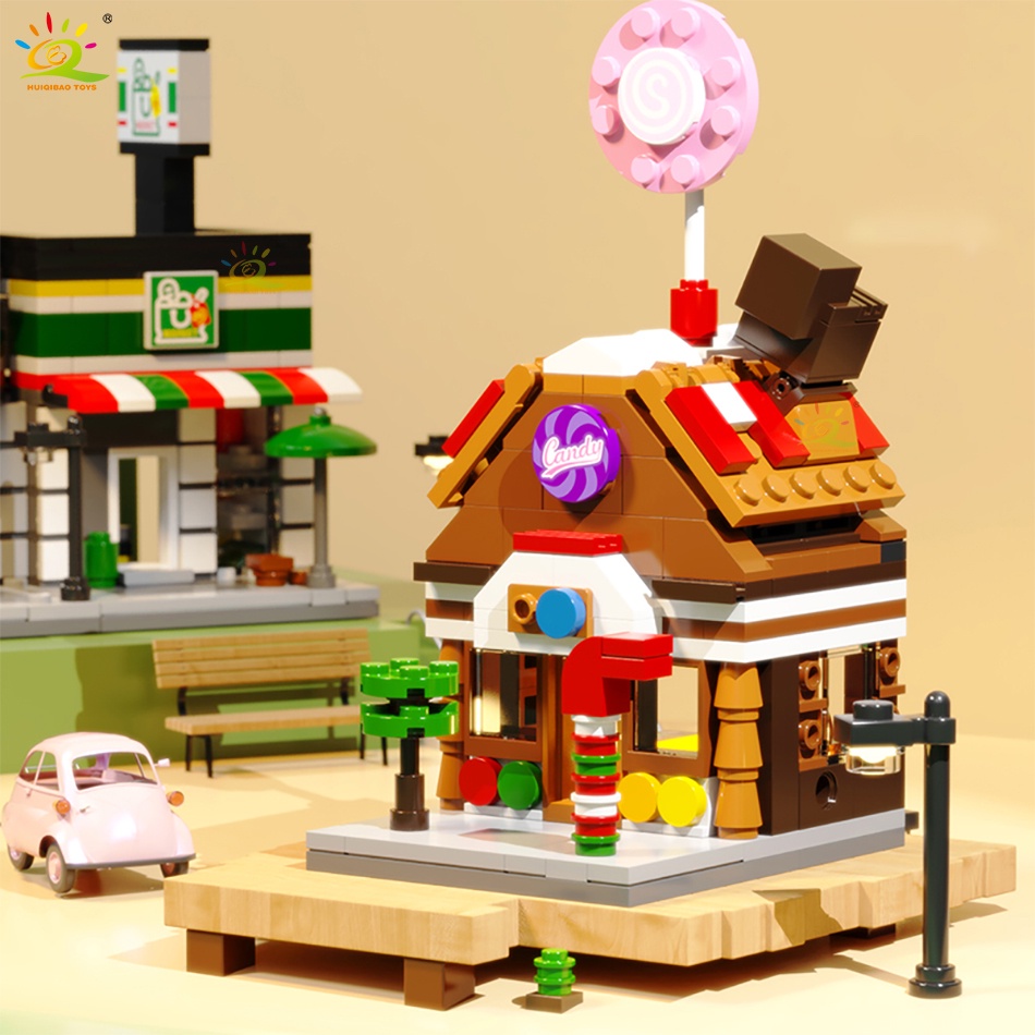 Mô Hình Đồ Chơi Lắp Ráp Cửa Hàng hamburger mini Cho Bé Gái