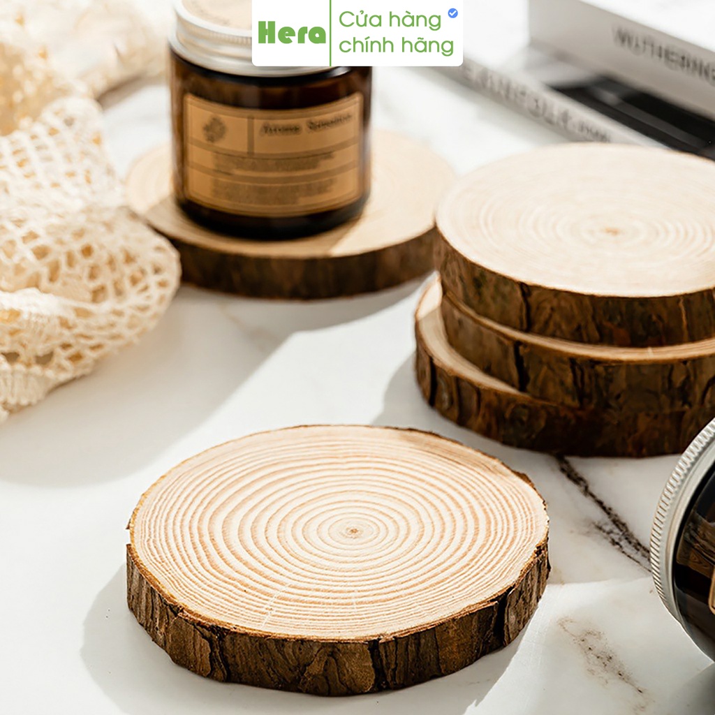 Đế Gỗ Thông Trang Trí, Đế Gỗ Nến Thơm Dùng Để Lót Nến Thơm, Tinh Dầu Khuếch Tán – Hera Shop