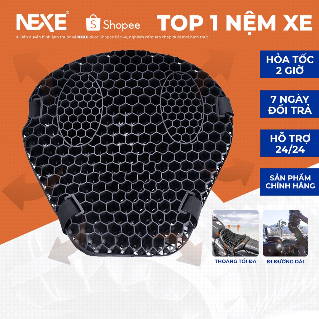 Đệm lót yên xe máy silicone Nexe, siêu êm, chống ê, mỏi lưng, bảo hành 7 ngày đổi trả