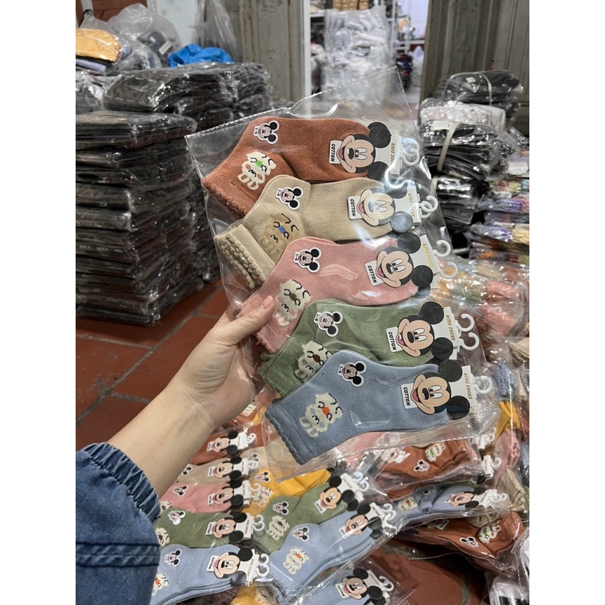 Set 3 đôi tất mickey cho bé trai, bé gái đủ size 1-12 tuổi