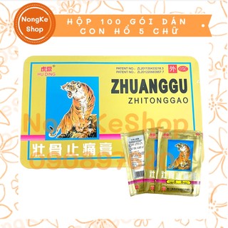 Hộp 100 gói dán con hổ 5 chữ