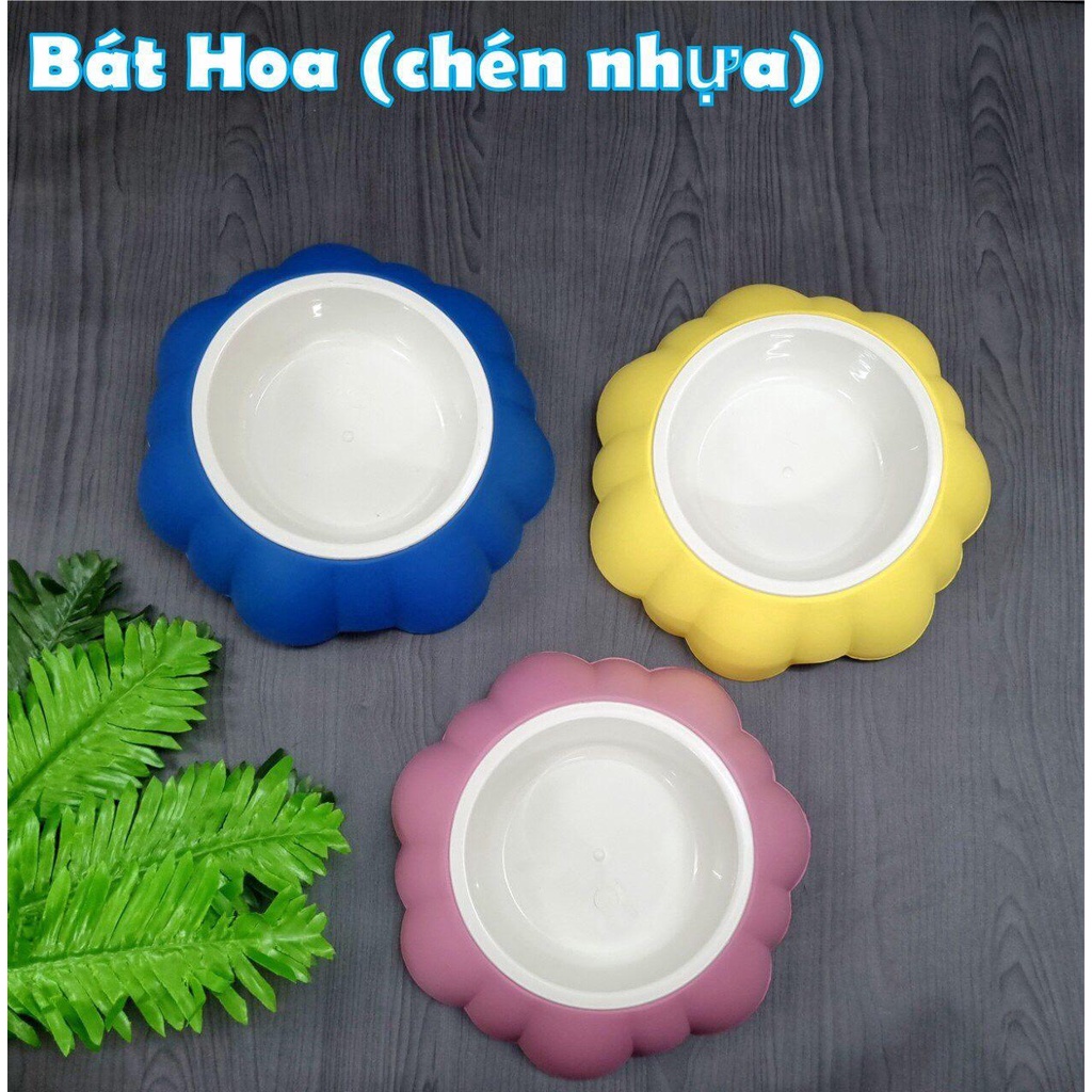 Bát đơn HOA chén nhựa cao cấp cho thú cưng chó mèo