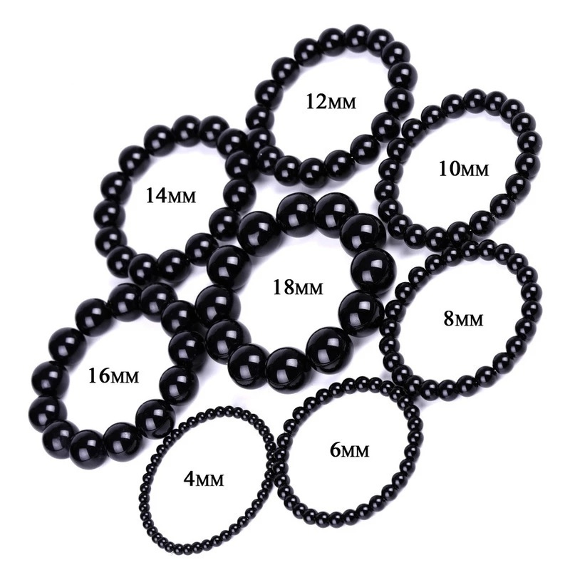 Vòng Tay Hạt Đá Obsidian Đen Cầu Nguyện