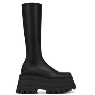 (SẴN CỔ THẤP TRẮNG, ĐEN BÓNG) BỐT ĐÙI B320 PLATFORM 8CM KHÔNG KHÓA CO DÃN