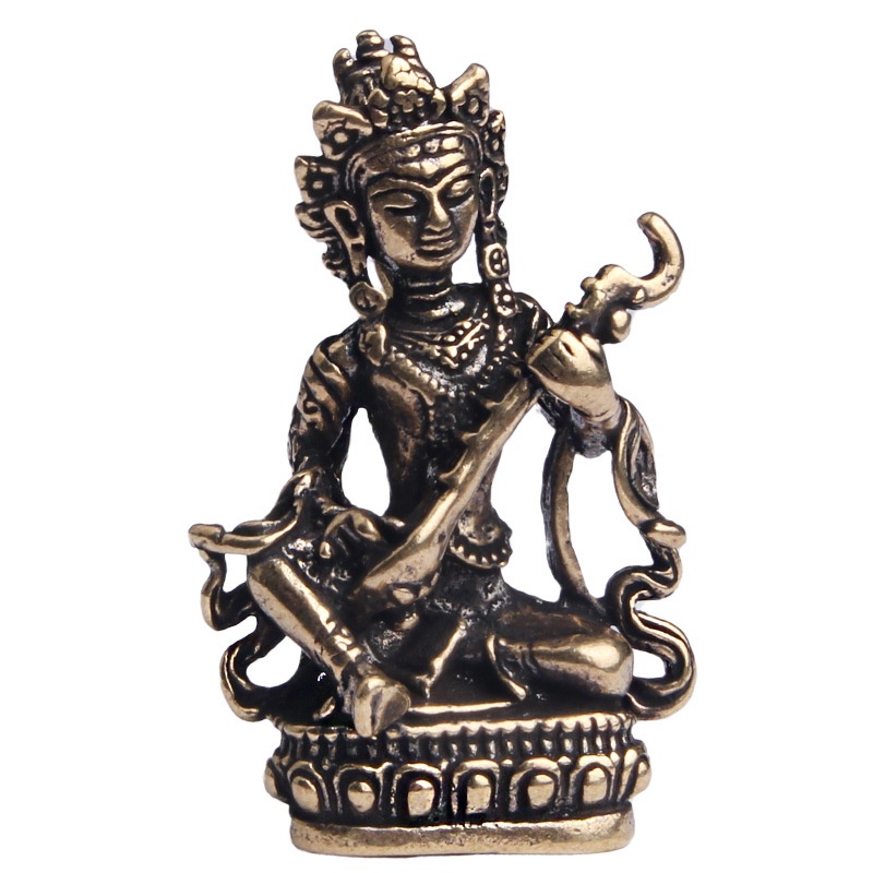 Yueying Mặt Dây Chuyền Bằng Đồng Nguyên Chất Hình Phật Pipa Nhỏ Nhắn Bảo Vệ Hòa Bình Do Old Nepal