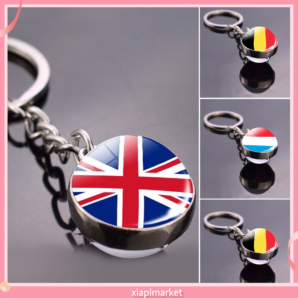 Xia| Móc Khóa Hình Lá Cờ Nước Anh/ Pháp Chống Phai Màu Tiện Dụng Cho Nam Và Nữ