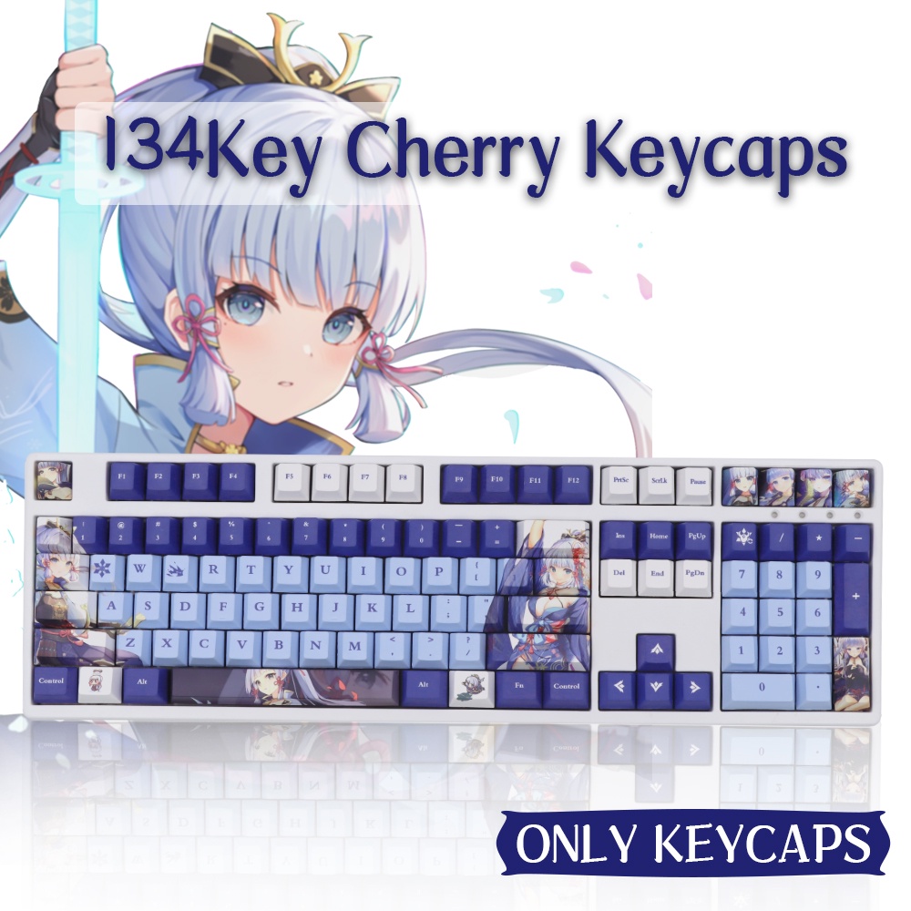 Genshin Impact Shinri Ayana Keycap Anime Keycap Set Bộ Bàn Phím 134 Phím PBT Dành Cho Cherry MX 61 64 68 84 75 87 100 104 108