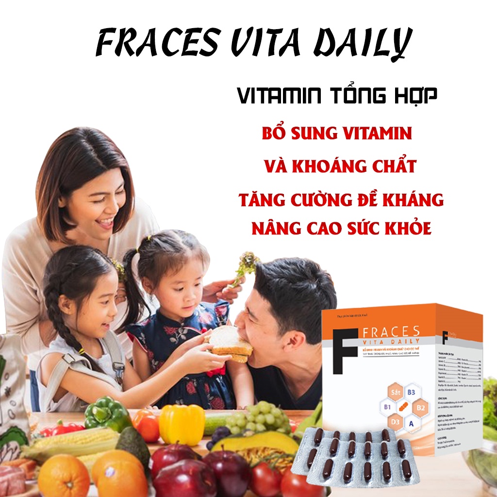 Bổ sung vitamin tổng hợp và khoáng chất, giúp tăng cường sức khỏe, nâng cao sức đề kháng, giúp cơ thể khỏe mạnh