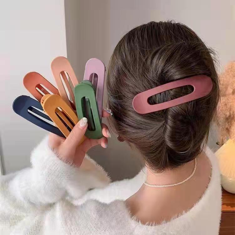 Kẹp Tóc Acrylic Màu Trơn Chống Trượt Thời Trang Hàn Quốc Cho Nữ