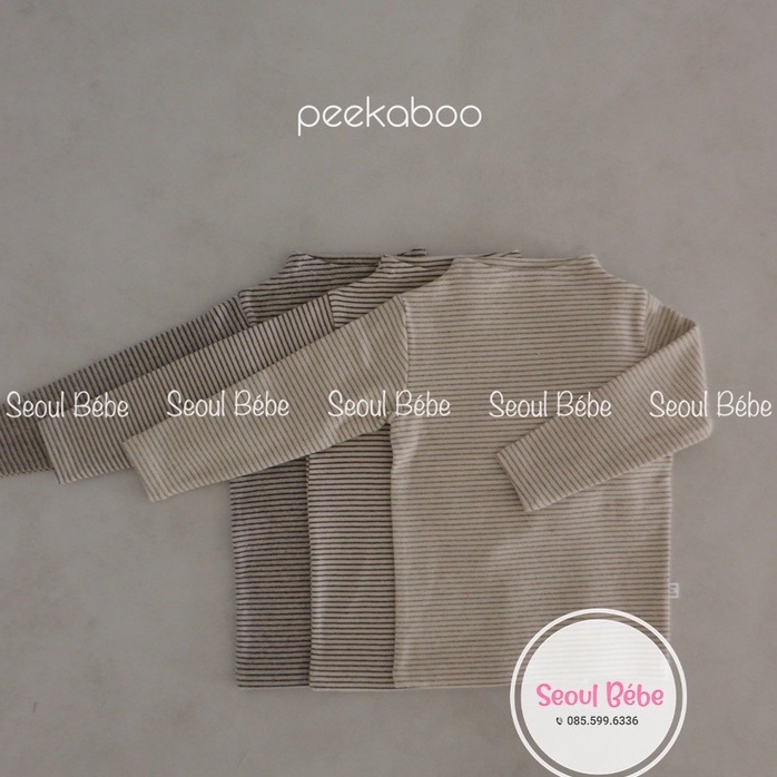 Áo giữ nhiệt cao cổ Neck Tee cho bé 8-20kg hãng Peekaboo thu đông 2022