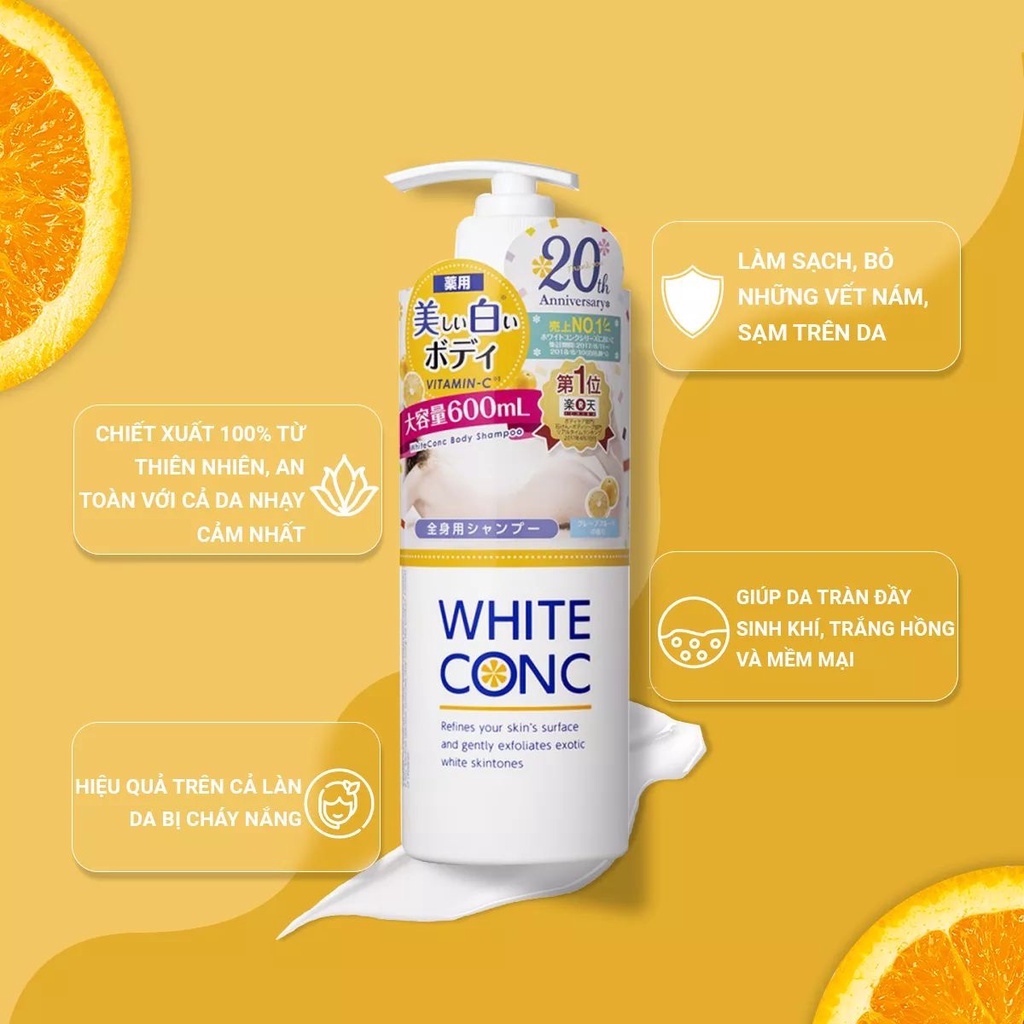 Sữa tắm trắng da White Conc Body Shampoo 600ml