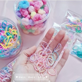 Set 50-100 dây thun màu pastel, cột tóc mini cho doll