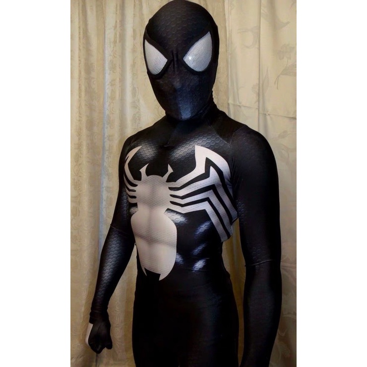 Miles Quần Tất Màu Đen Hóa Trang Nhân Vật Venom / Người Nhện Cơ Bắp