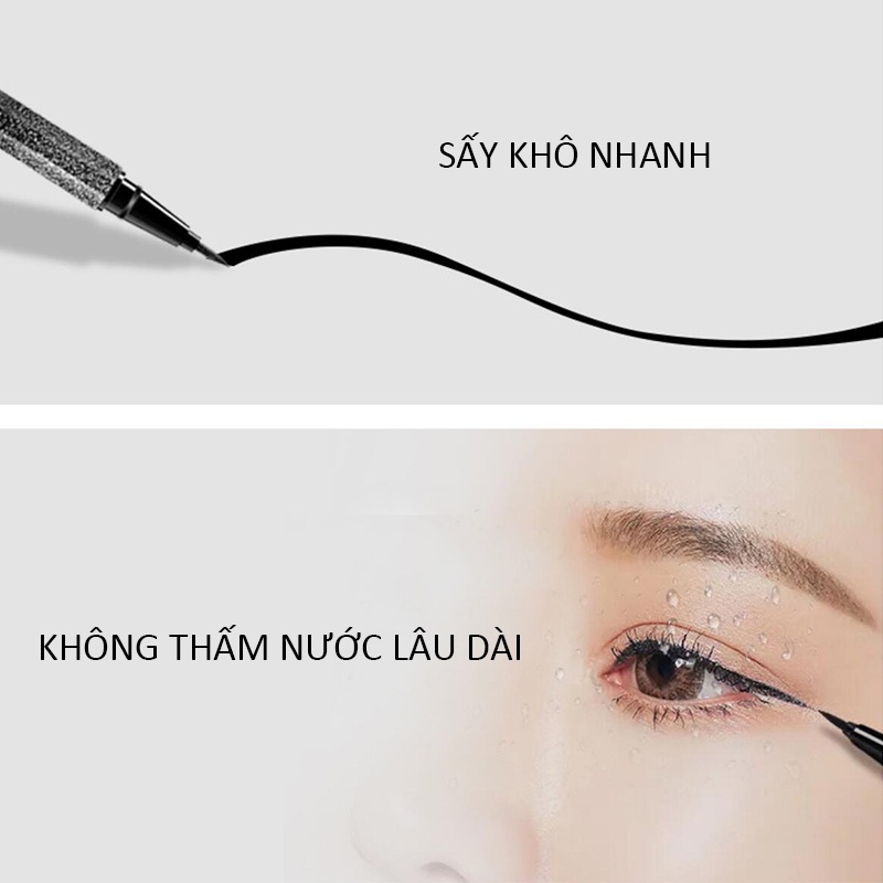 Bút kẻ mắt nước FEPO màu đen lâu trôi không thấm nước