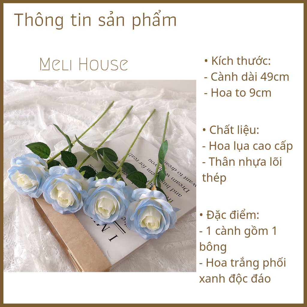 Cành 1 hoa hồng nhung lụa nhiều màu sắc