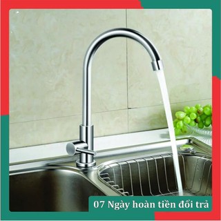 vòi rửa bát, vòi rửa chén inox, vòi đơn lạnh gắn chậu
