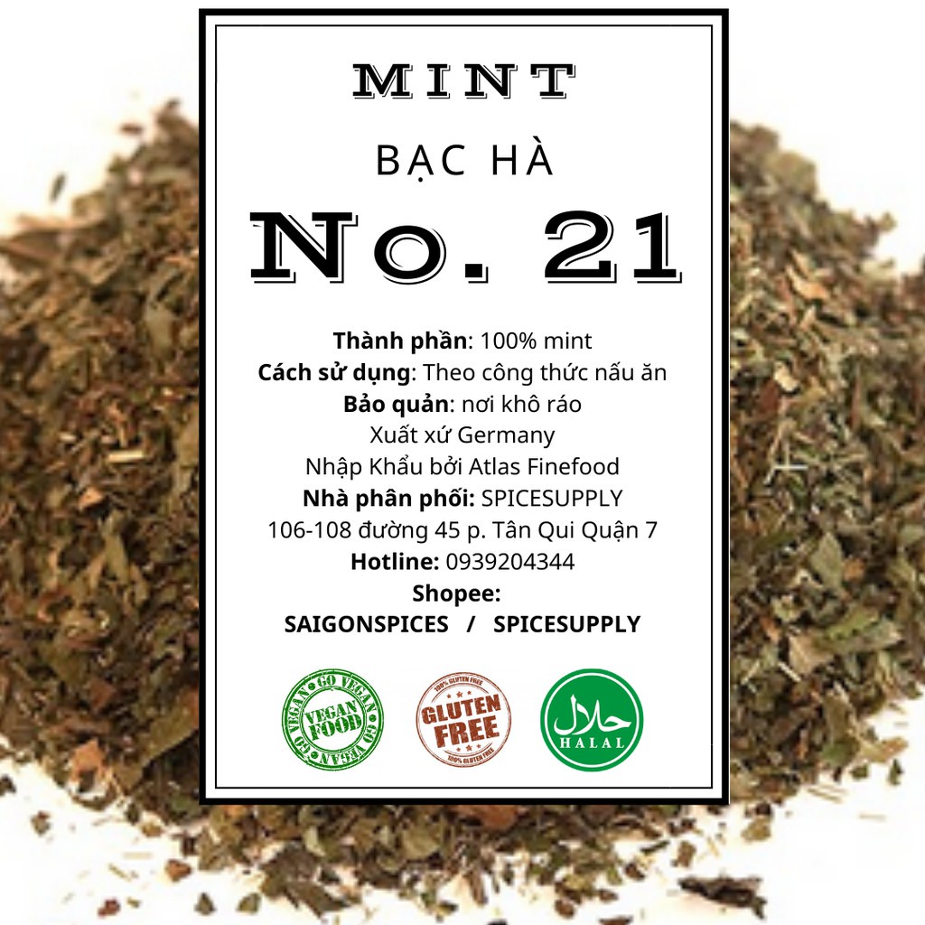 1kg Dry Mint - Bạc hà sấy / Lá húng lủi